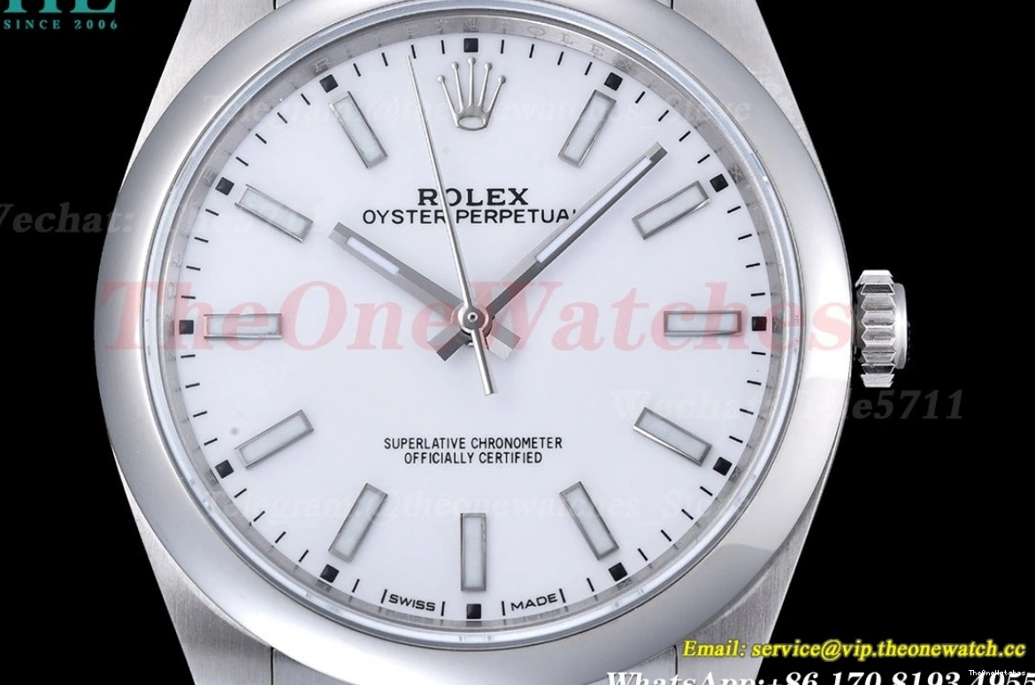 Oyster SS 114300 White 39mm EWF SS VR3132 Perpetual 0414